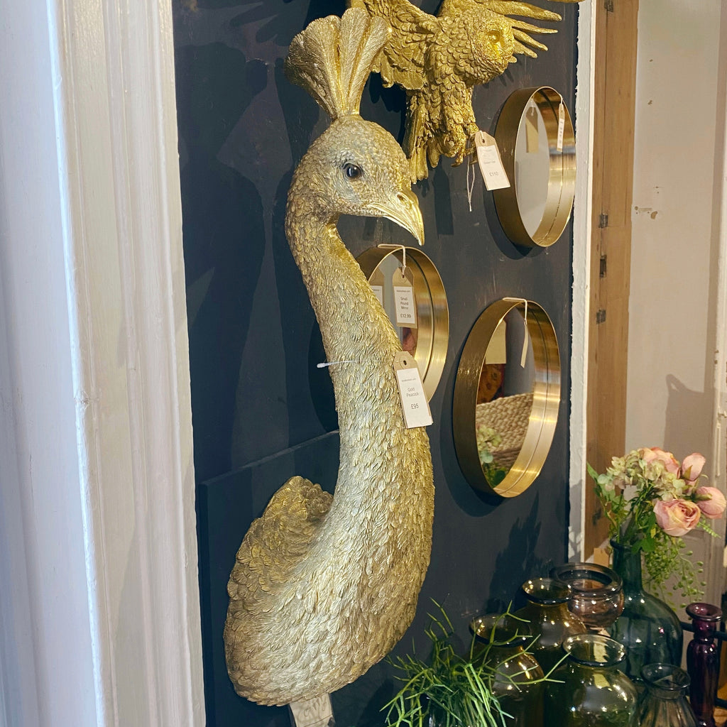 Gold Peacock Head Wall Art