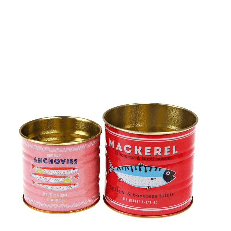 Mini Storage Tins - Fish Mackerel & Anchovies