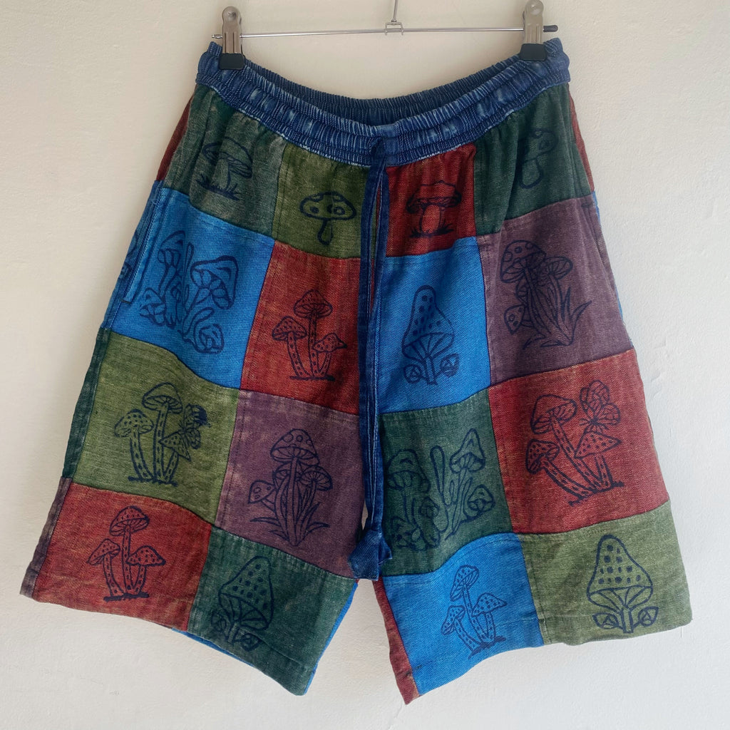 Patchwork Mushroom Shorts