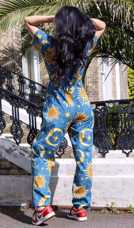 Celestial Sun & Moon Stretch Jumpsuit