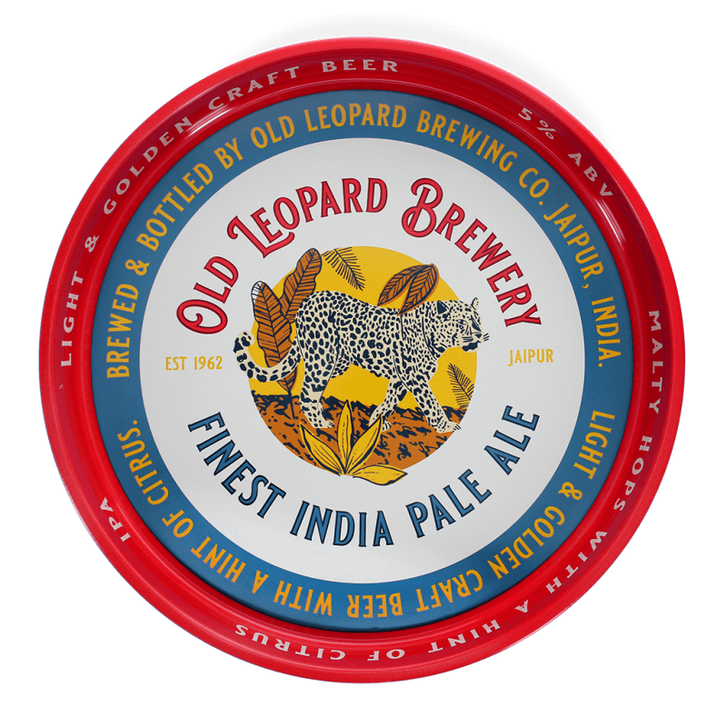 Round Metal Serving Tray - Old Leopard Brewery