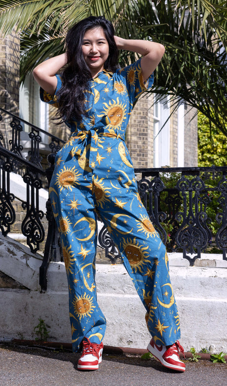 Celestial Sun & Moon Stretch Jumpsuit