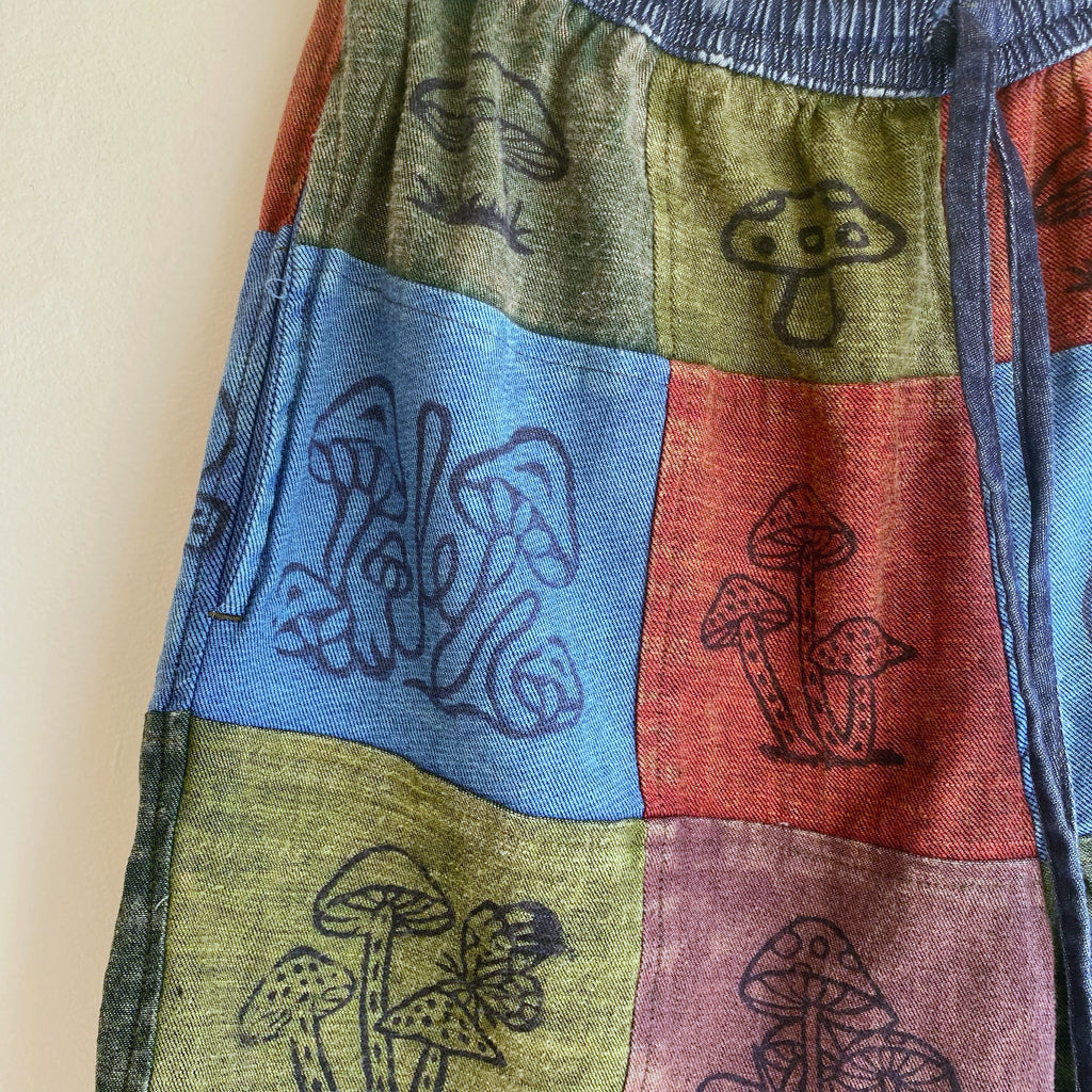 Patchwork Mushroom Shorts