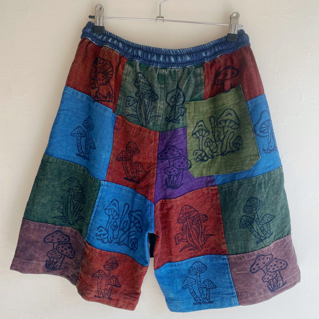 Patchwork Mushroom Shorts