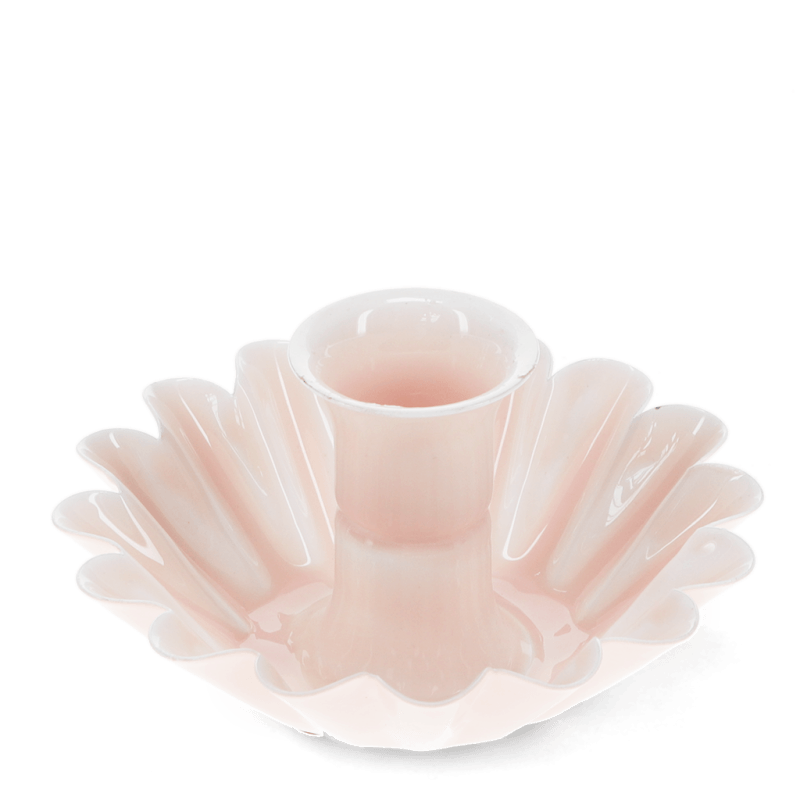 Enamel Cupped Flower Candle Holder - 4 Colours