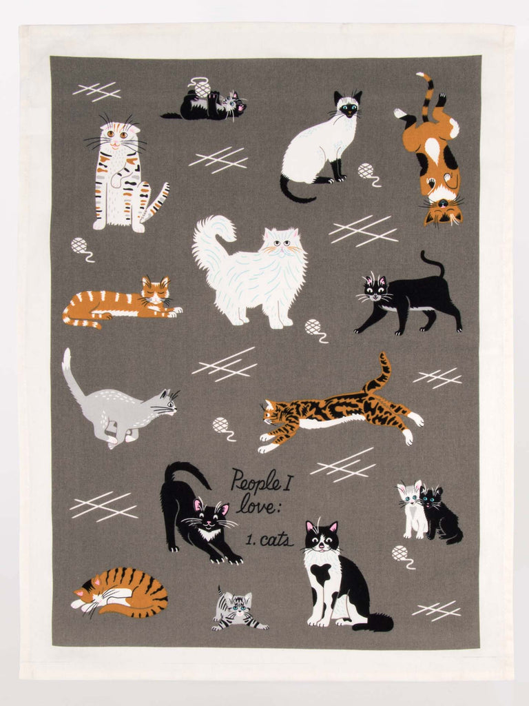 Tea Towel - People I Love: Cats